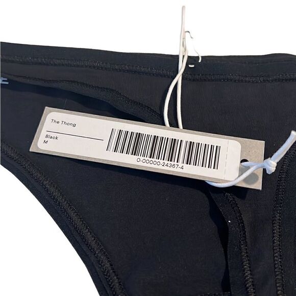 Everlane Black Kandy Cotton Thong Panties Size Medium NWT - Picture 2 of 6